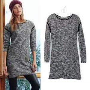 Athleta Retreat heather black & white knit dress sz 1x